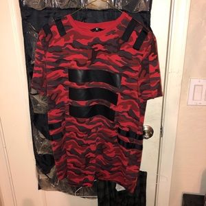 Jordan Craig Red Black Camo Shirt